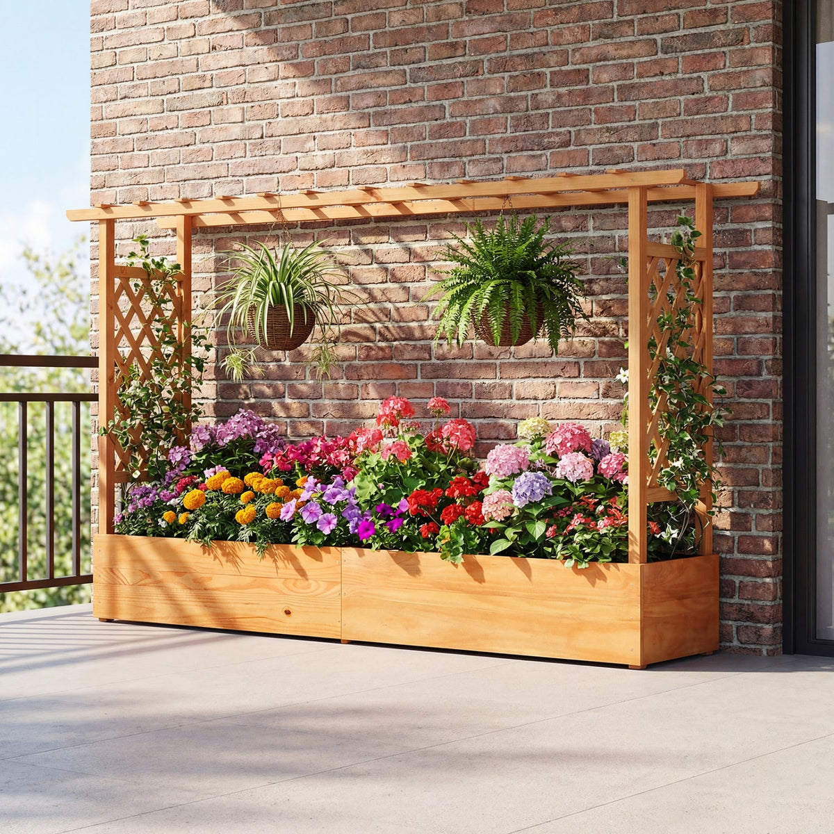 Raised Garden Bed Planter with Trellis