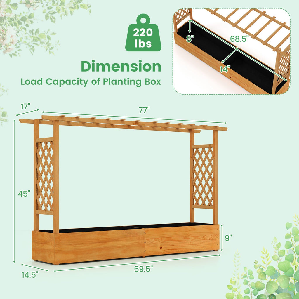 Raised Garden Bed Planter with Trellis