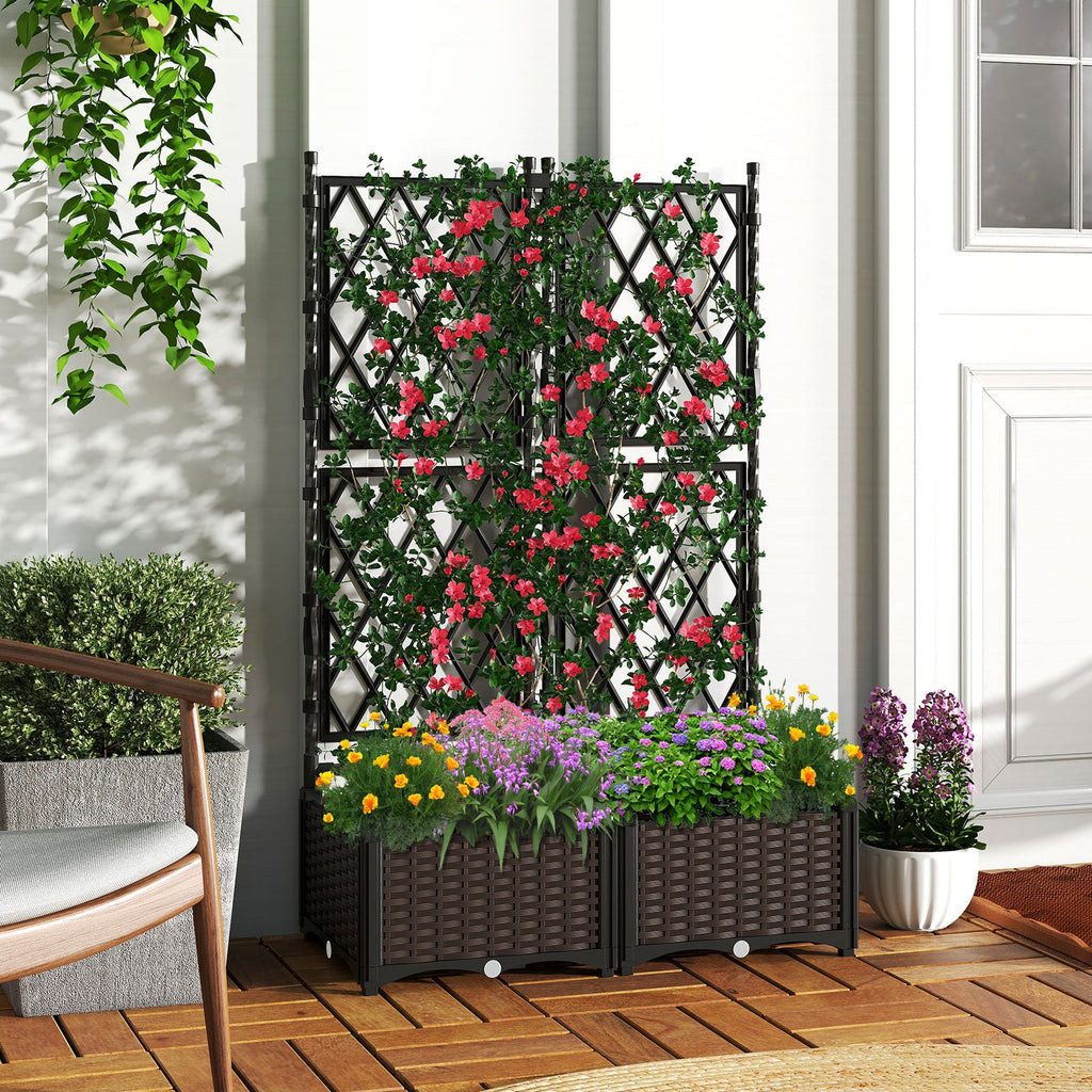 Self-Watering Raised Garden Bed with Trellis