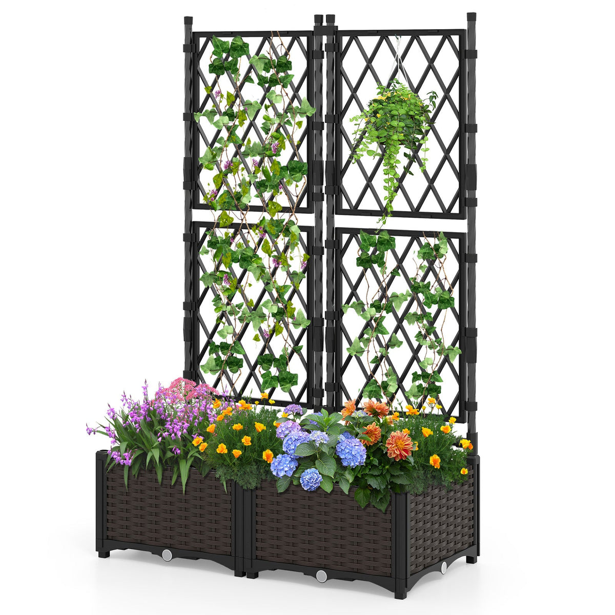 Self-Watering Raised Garden Bed with Trellis