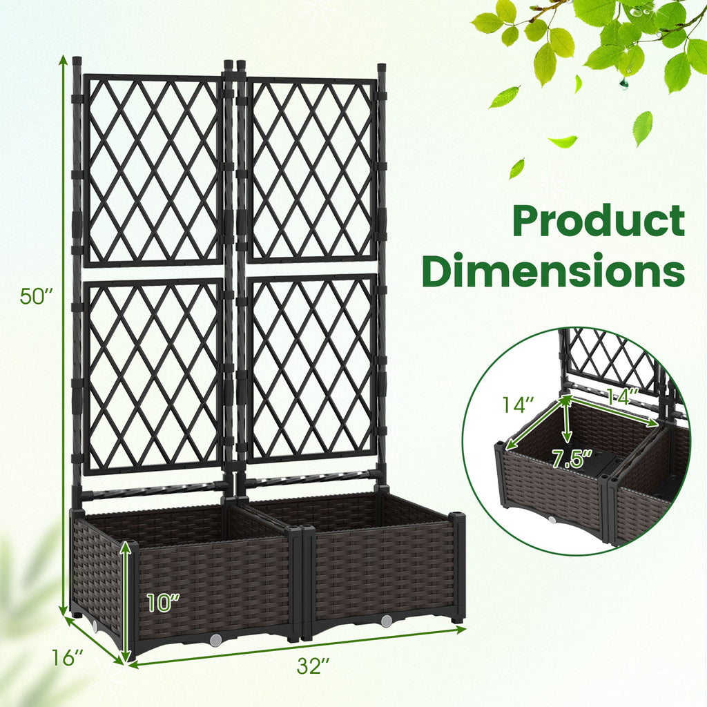 Self-Watering Raised Garden Bed with Trellis