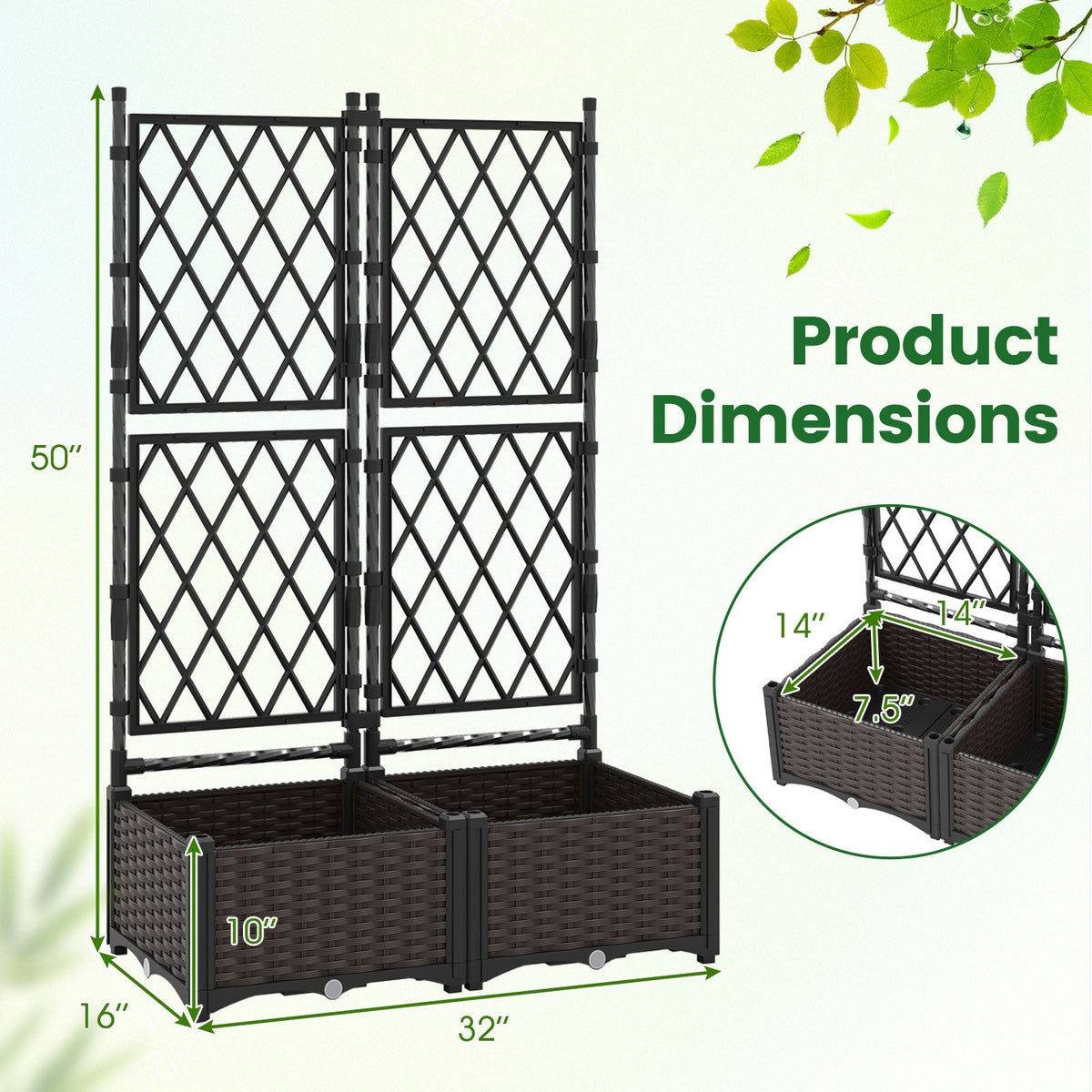 Self-Watering Raised Garden Bed with Trellis