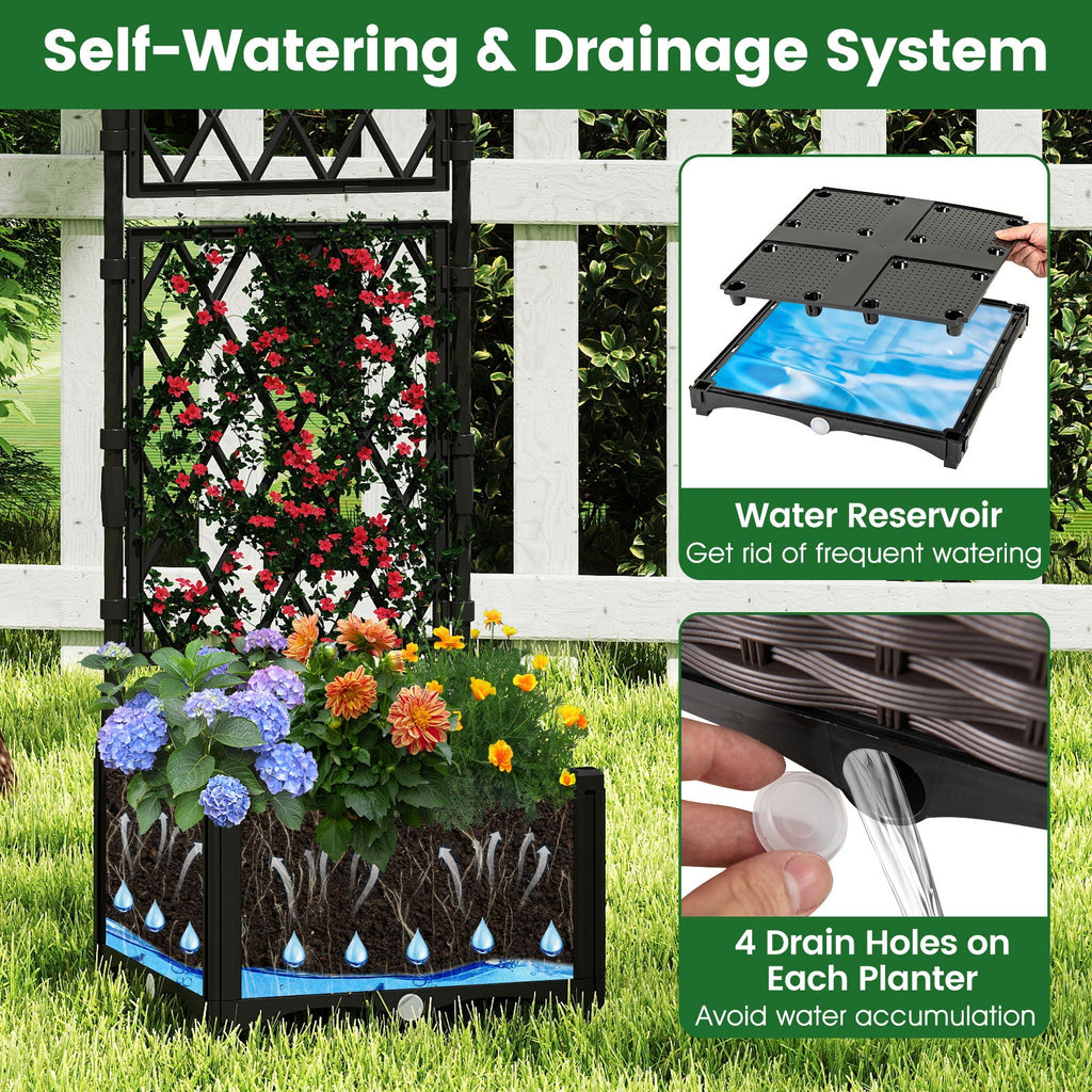 Self-Watering Raised Garden Bed with Trellis