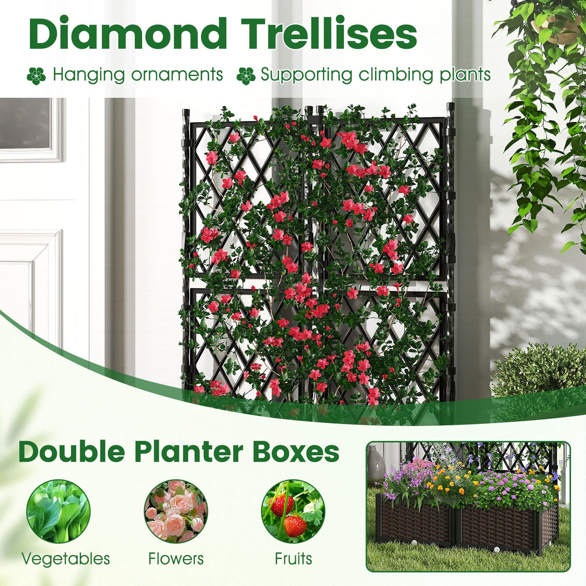 Self-Watering Raised Garden Bed with Trellis