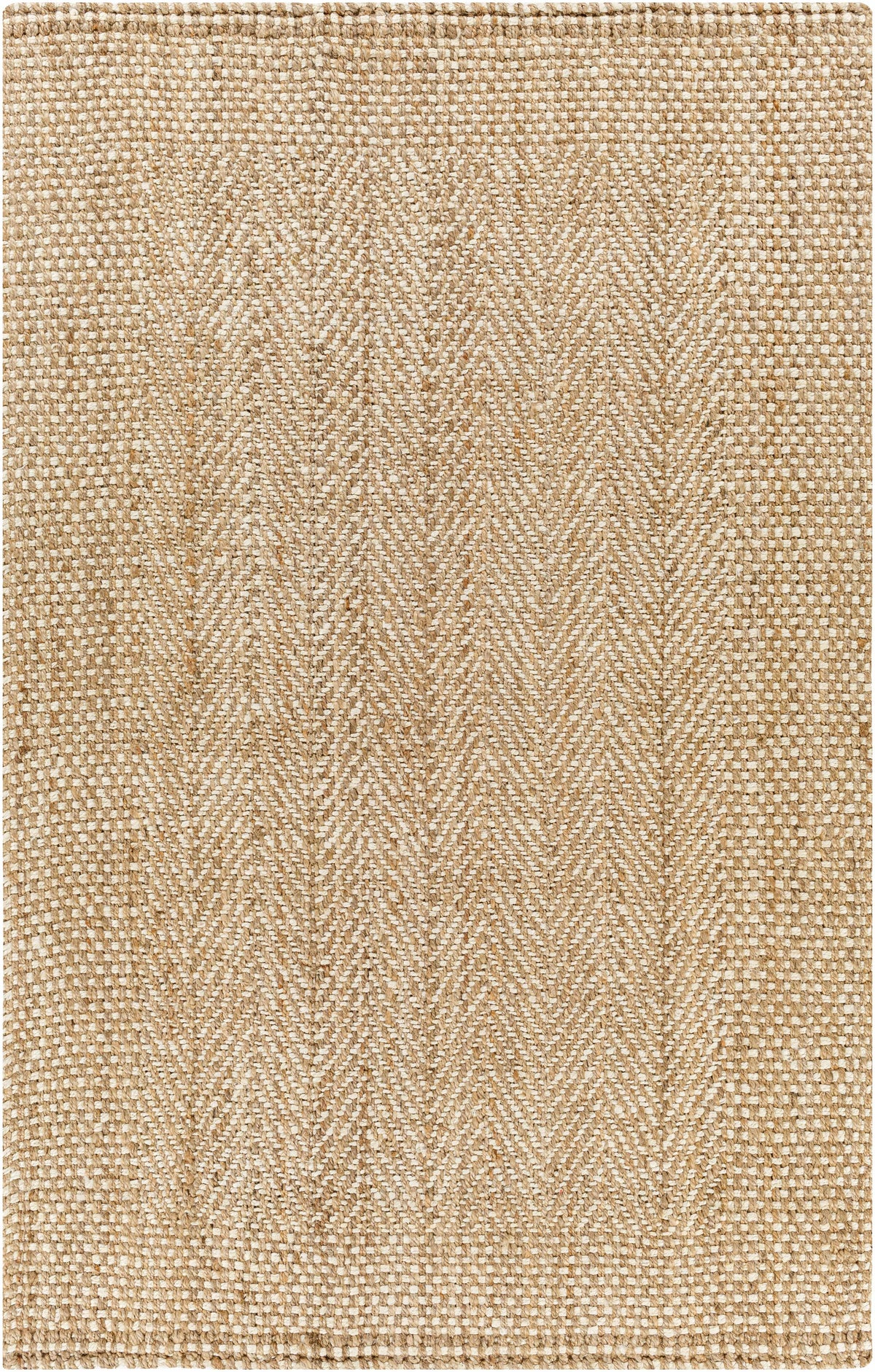 Dinah natural handwoven jute rug in tan and beige