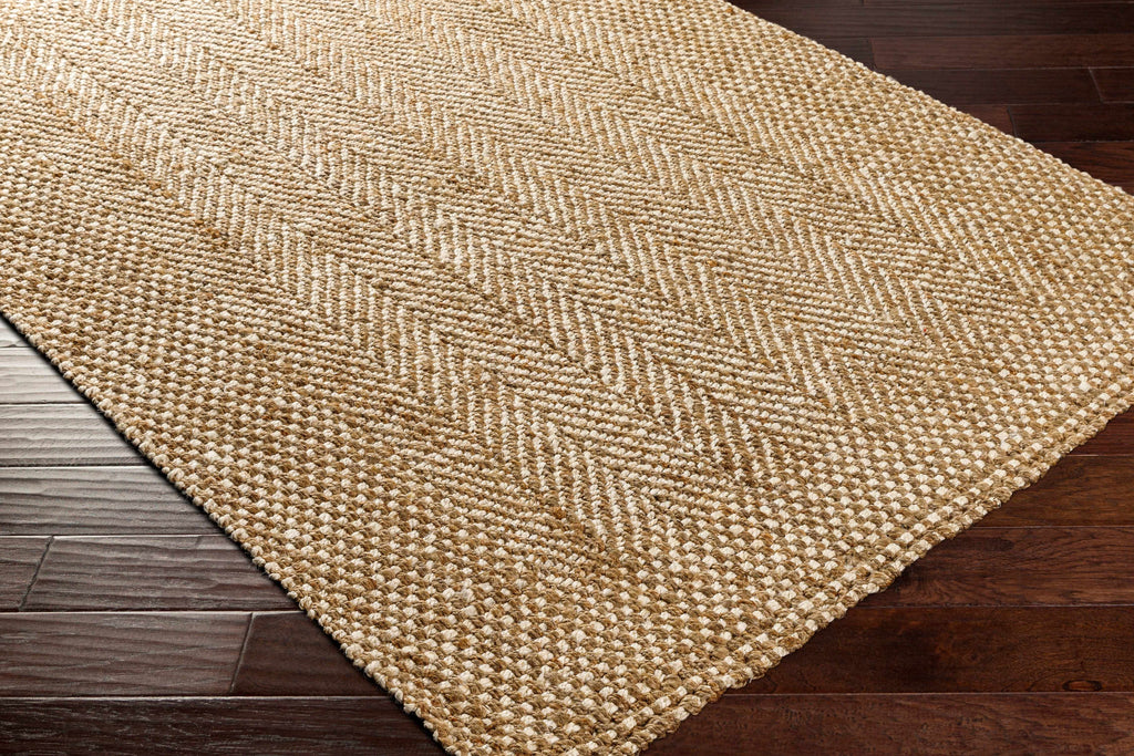 Dinah handwoven jute rug corner and weave detail