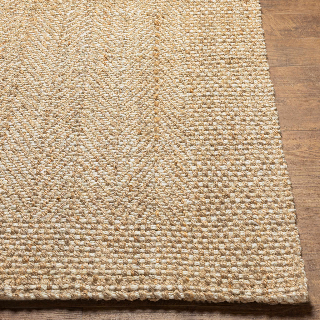 Dinah natural textured jute rug front view