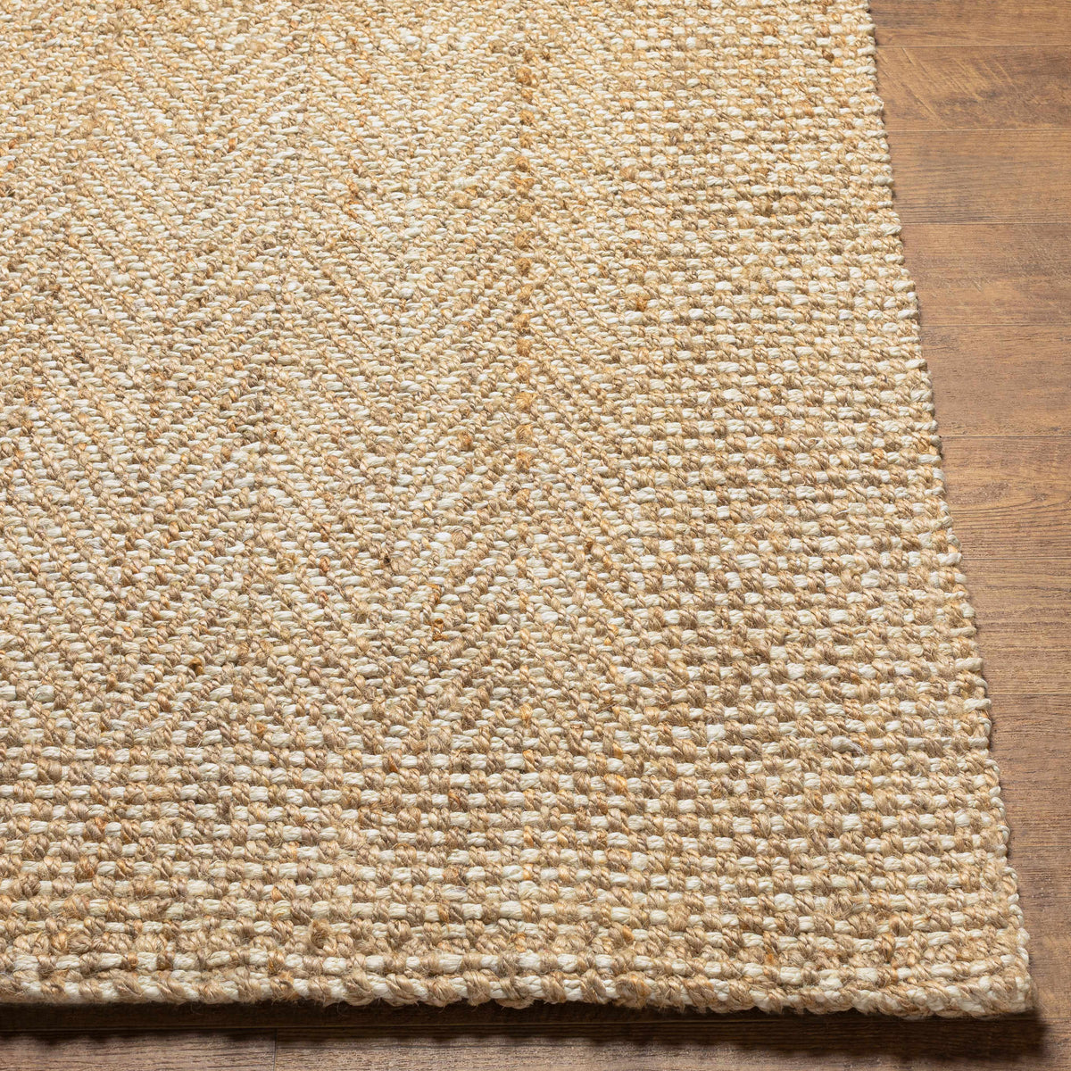 Dinah natural textured jute rug front view