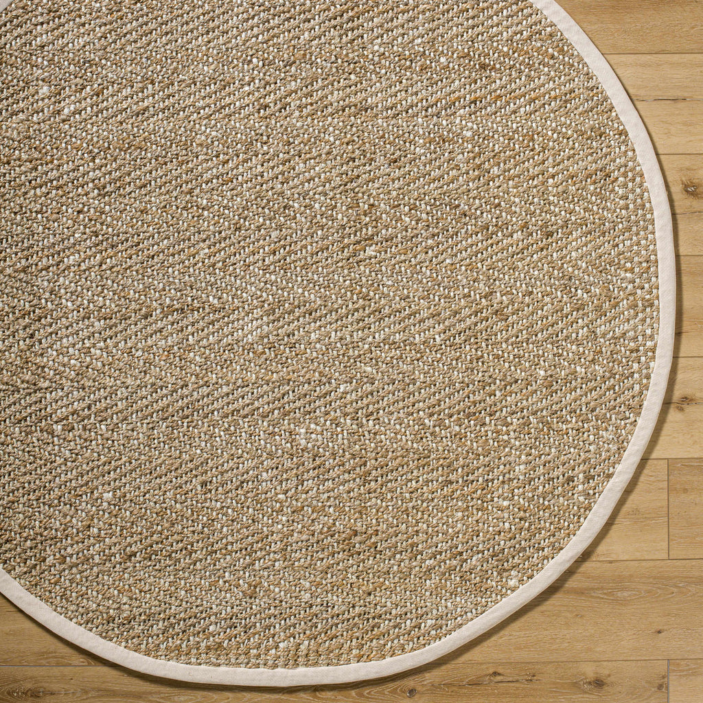 Dinah round natural jute rug overhead view