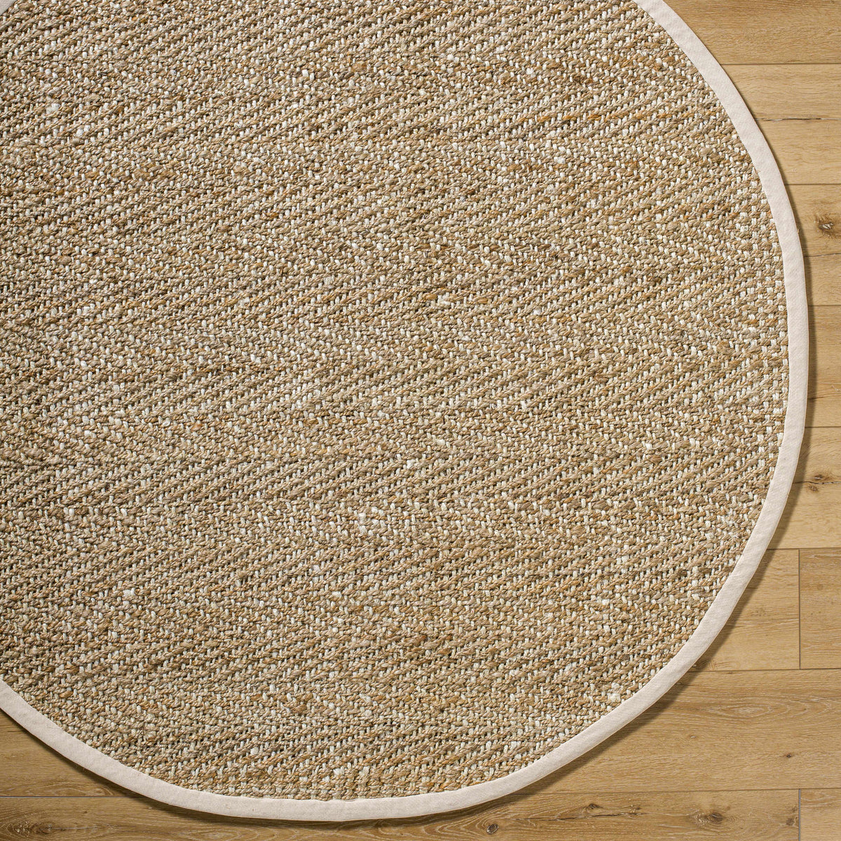 Dinah round natural jute rug overhead view