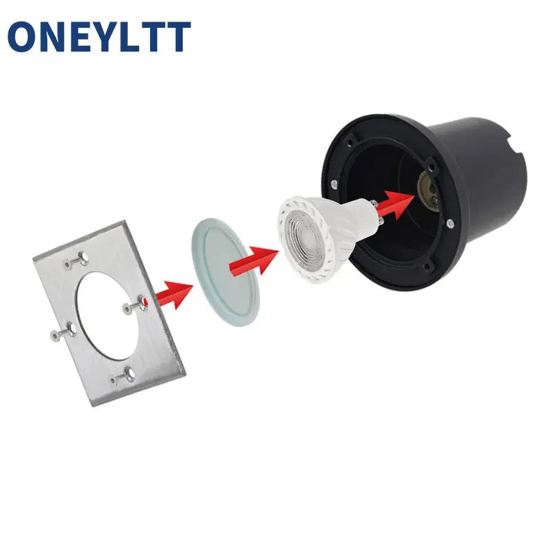 Round stainless steel in-ground GU10 light