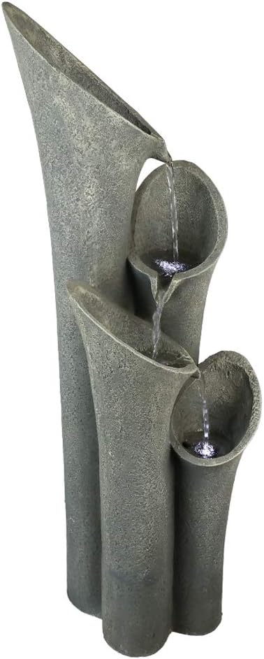 Concrete Trumpet Flower Outdoor Fountain – 33”
