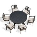 Tamarin 7-Piece Round Outdoor Dining Set With Armchair