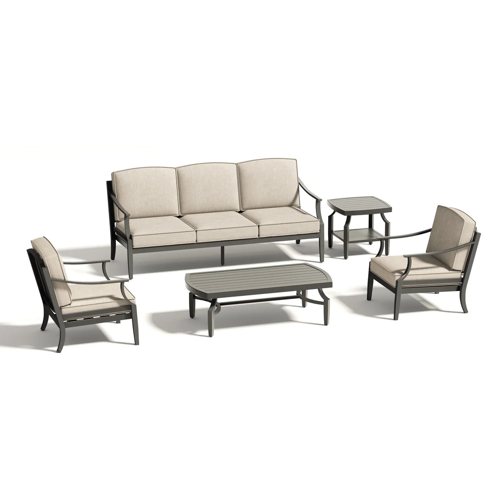 Tamarin 5 Pieces Aluminum Patio Conversation Set With Sunbrella® Cushions