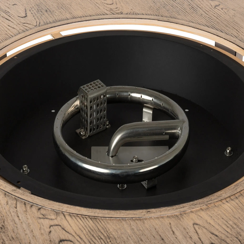 Driftwood Round Gas Fire Table