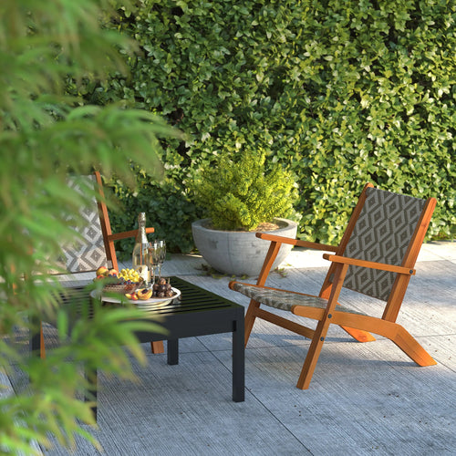 Acacia Outdoor Chair in Diamond-Weave Wicker