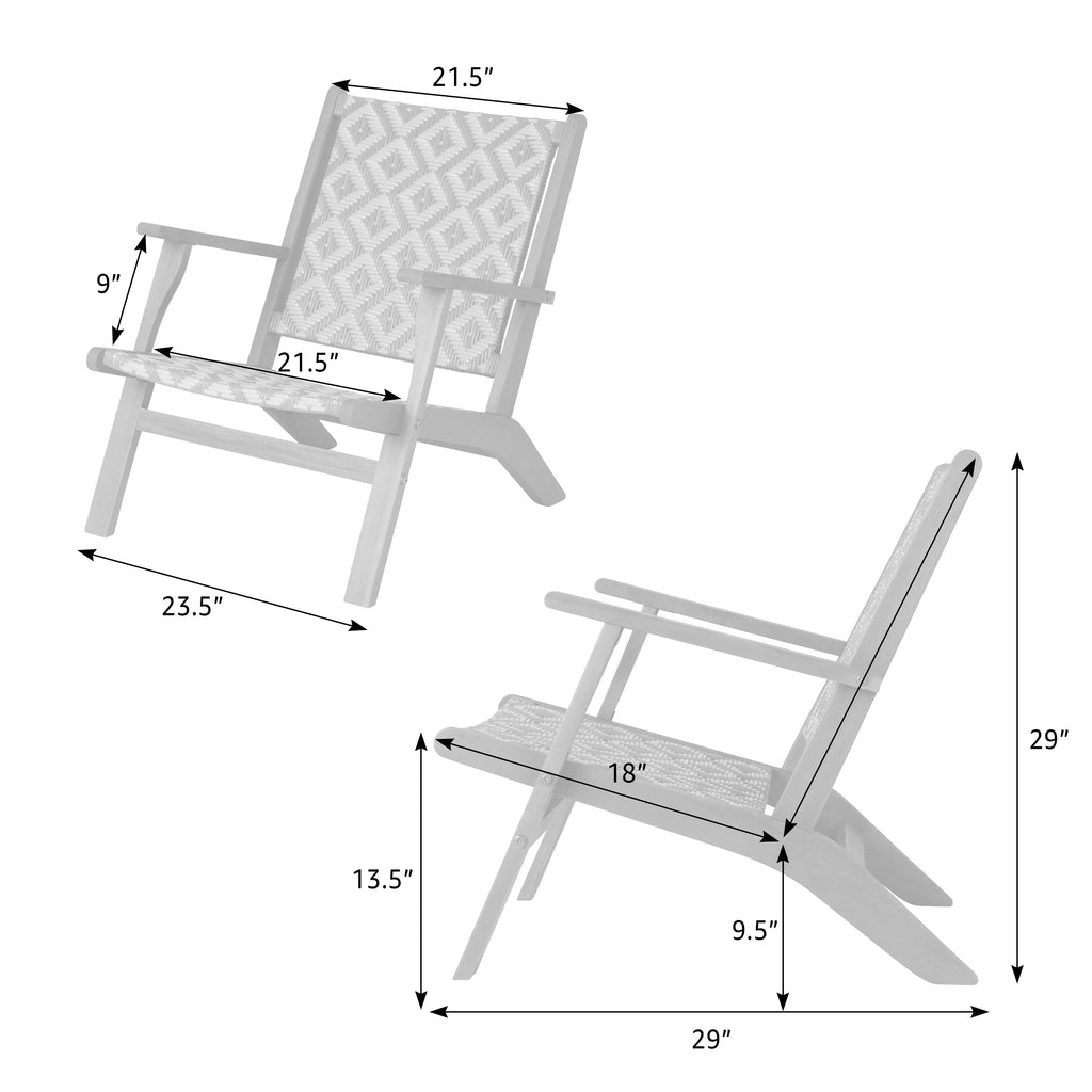 Acacia Outdoor Chair in Diamond-Weave Wicker