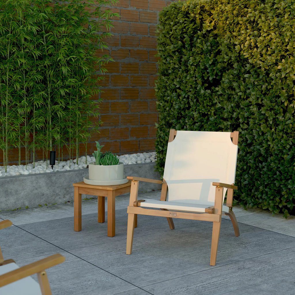 Walker Folding Eucalyptus Wood Outdoor Lounge Chair
