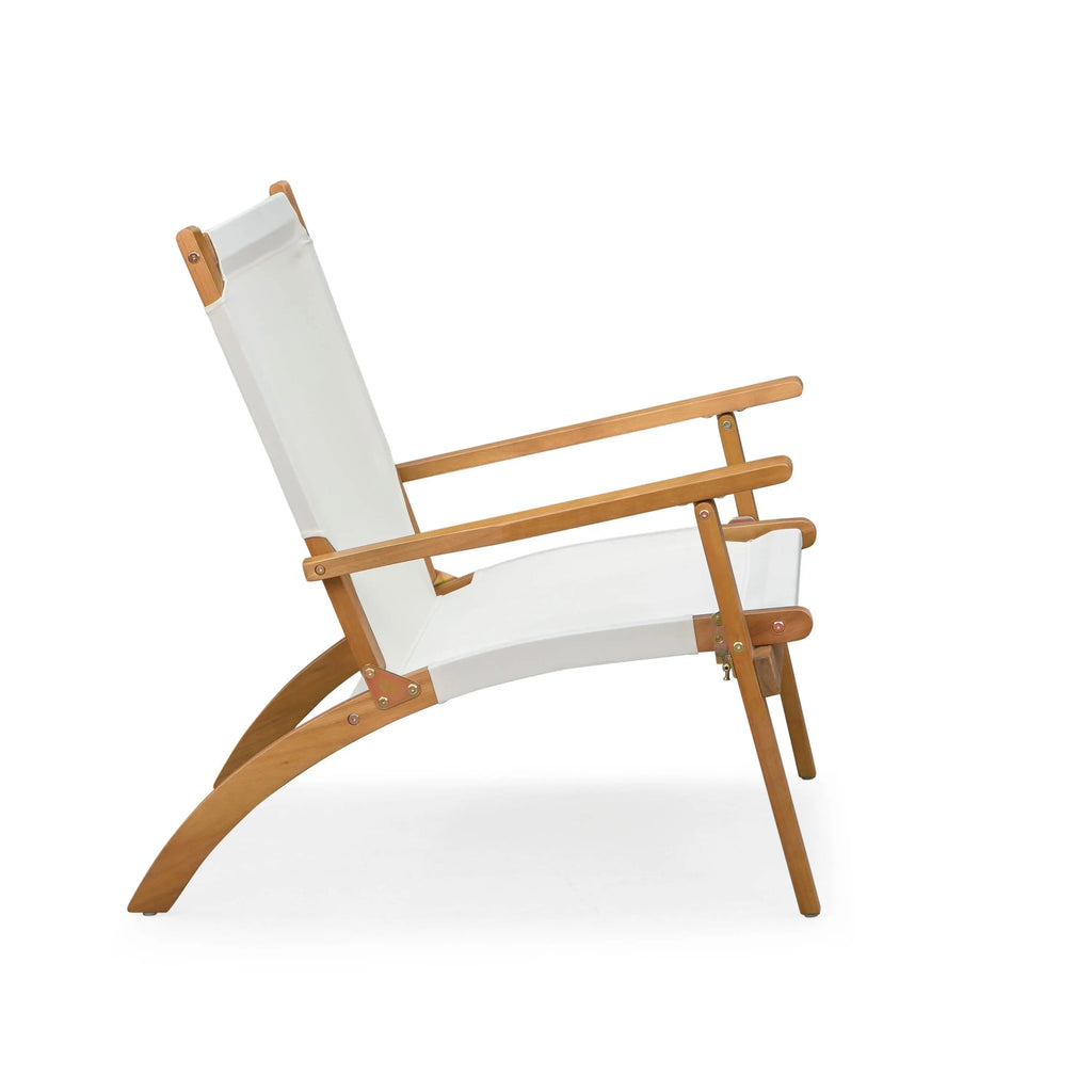 Walker Folding Eucalyptus Wood Outdoor Lounge Chair