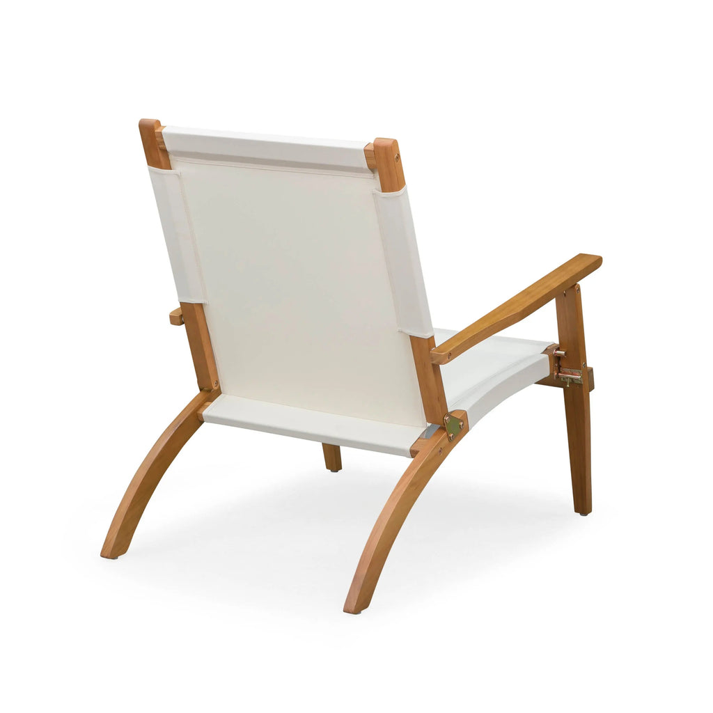 Walker Folding Eucalyptus Wood Outdoor Lounge Chair