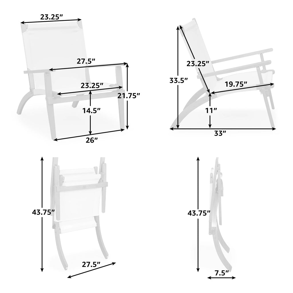 Walker Folding Eucalyptus Wood Outdoor Lounge Chair