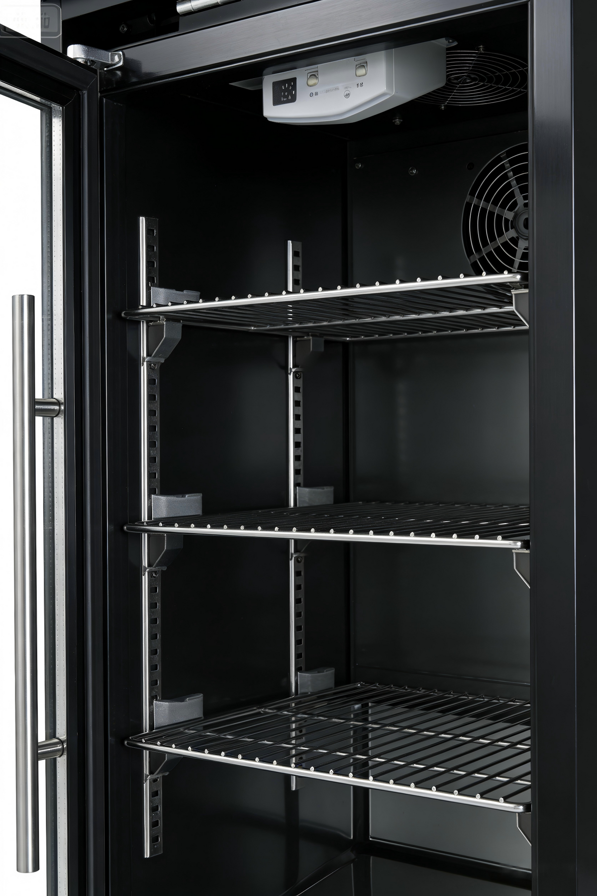 Black Single Door Fridge Cabinet