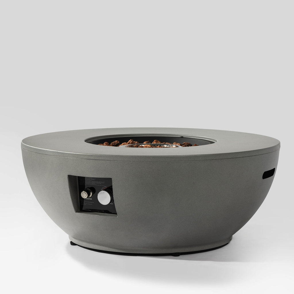 36-Inch Propane Gas Fire Pit Table – Grey Steel