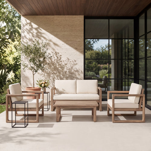 4-Piece Acacia Wood Outdoor Conversation Set