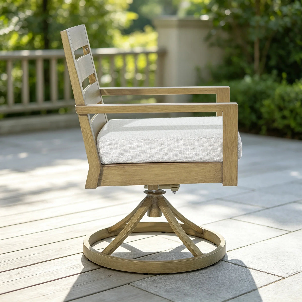 7-Piece Aluminum Outdoor Dining Set with Swivel Rocker Chairs
