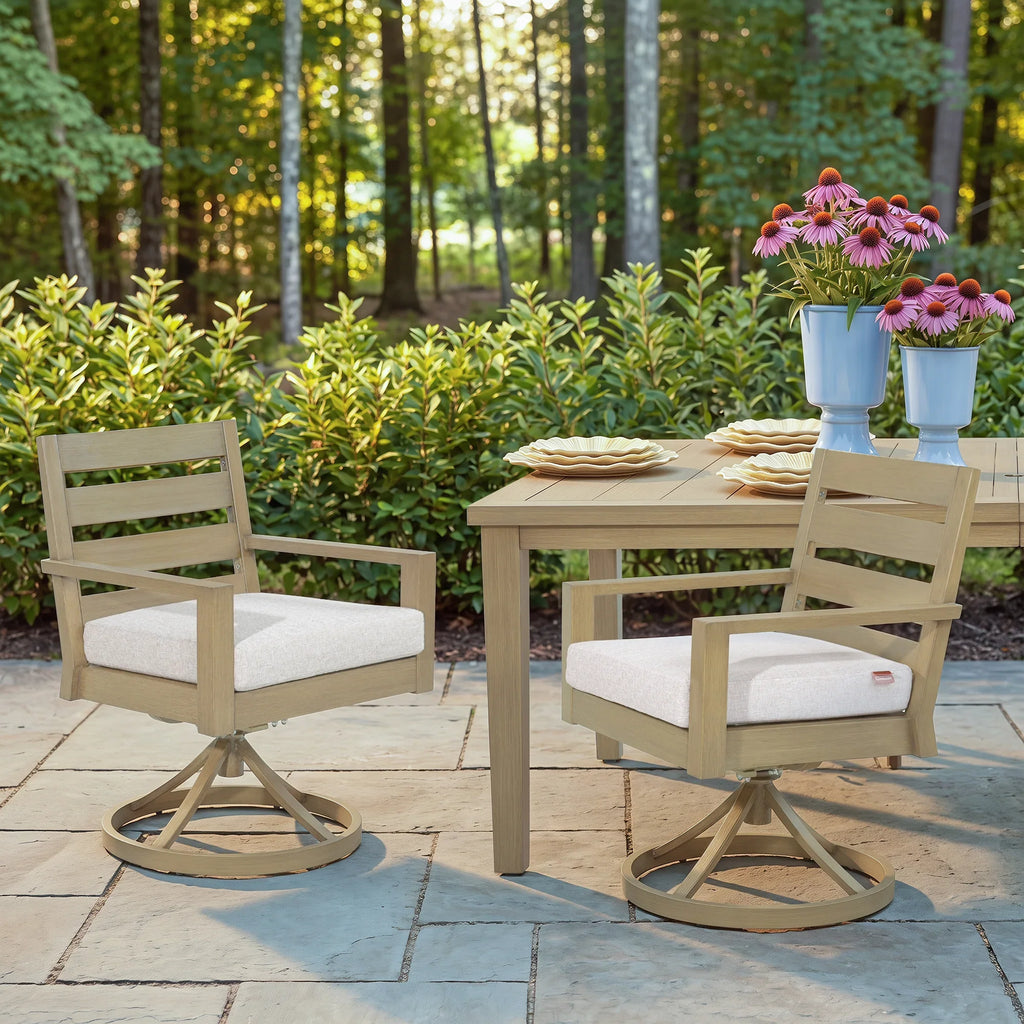 Alcudia 7-Piece Swivel Rocker Seating Outdoor Dining Set