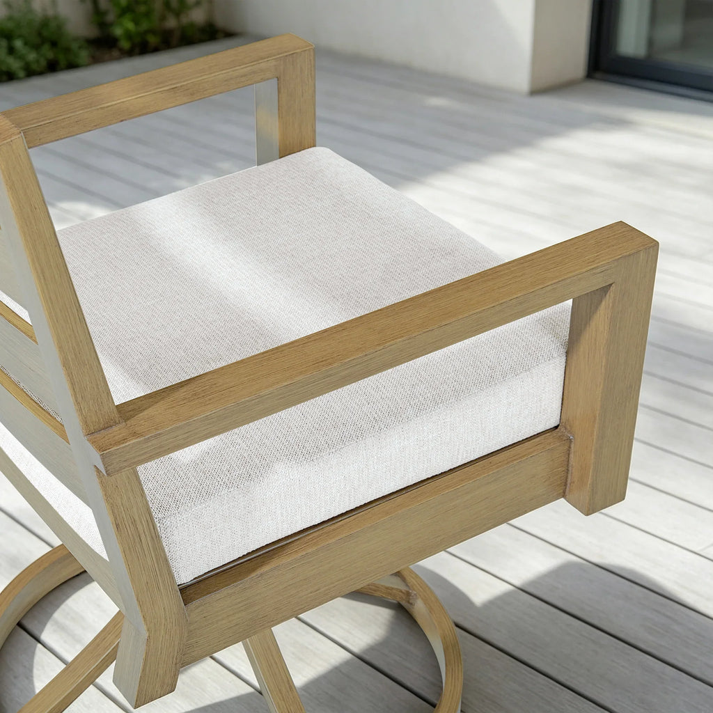 7-Piece Aluminum Outdoor Dining Set with Swivel Rocker Chairs