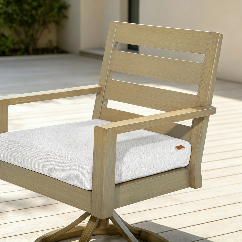 7-Piece Aluminum Outdoor Dining Set with Swivel Rocker Chairs