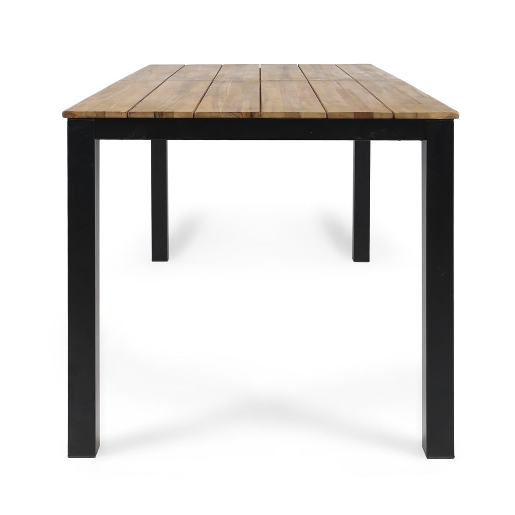 3-Piece Acacia Wood Dining Set with Benches