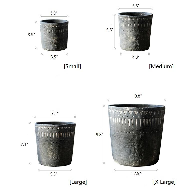 Black Cement Pottery Planter
