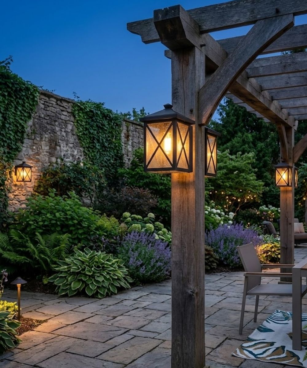 Leonis 10-Inch Black Outdoor Wall Lantern with Seeded Glass