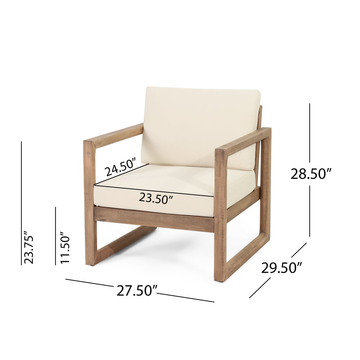 4-Piece Acacia Wood Outdoor Conversation Set
