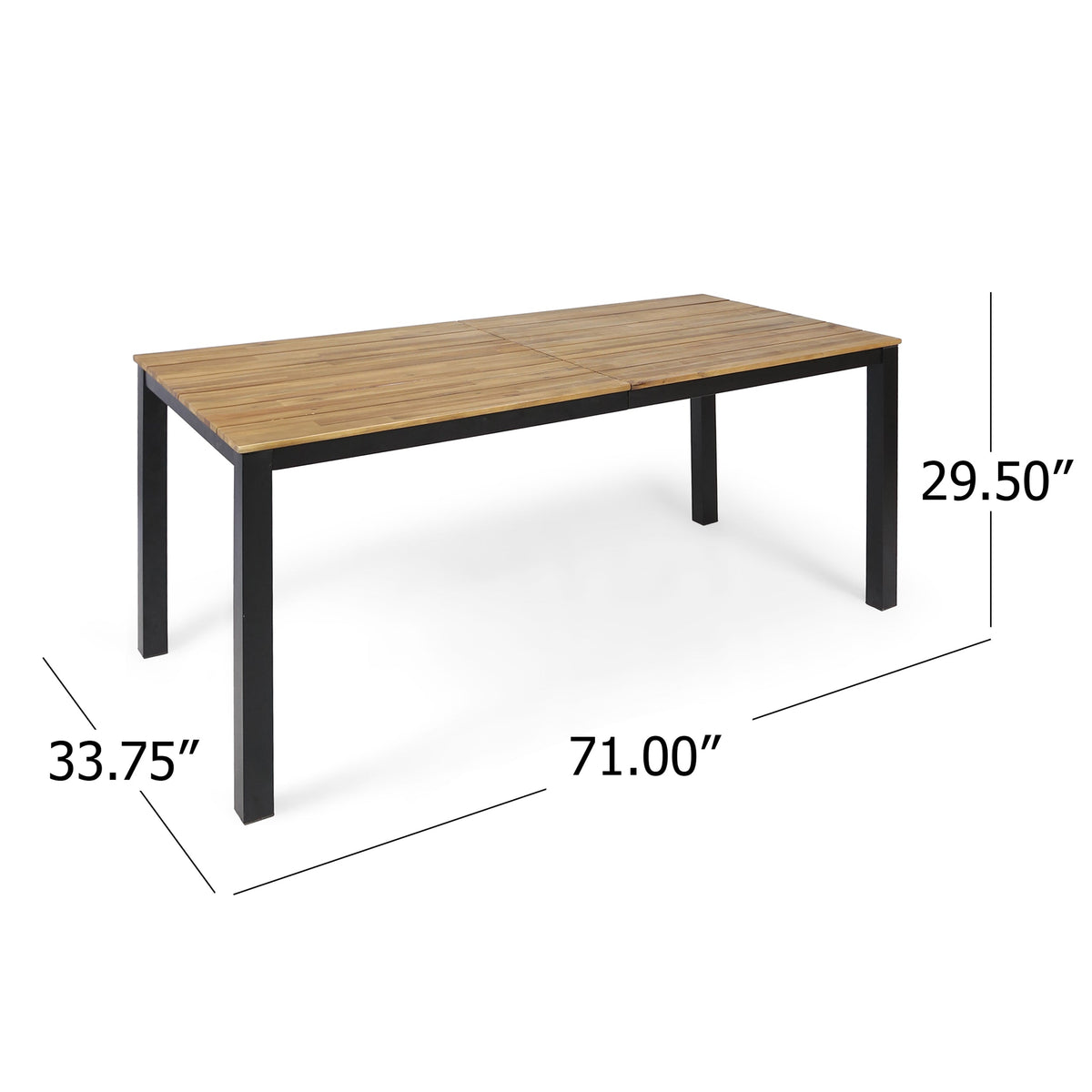 3-Piece Acacia Wood Dining Set with Benches