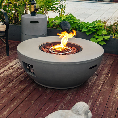 36-Inch Propane Gas Fire Pit Table – Grey Steel