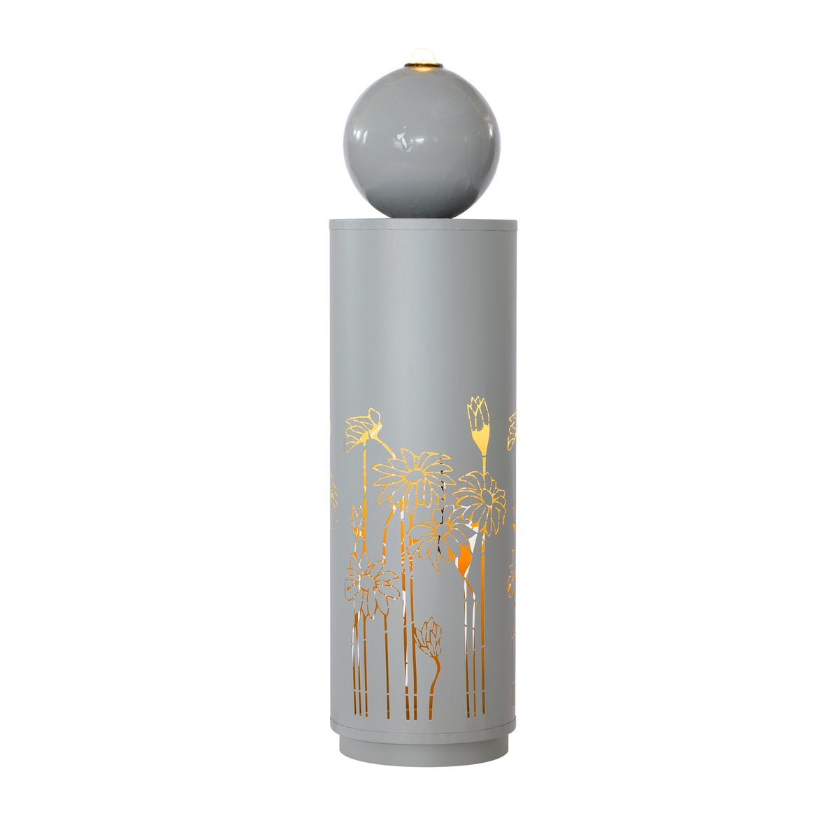 Metal Sphere Outdoor Water Fountain with LED