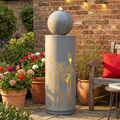 Metal Sphere Outdoor Water Fountain with LED