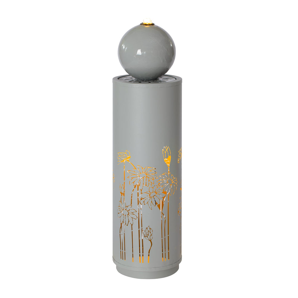 Metal Sphere Outdoor Water Fountain with LED