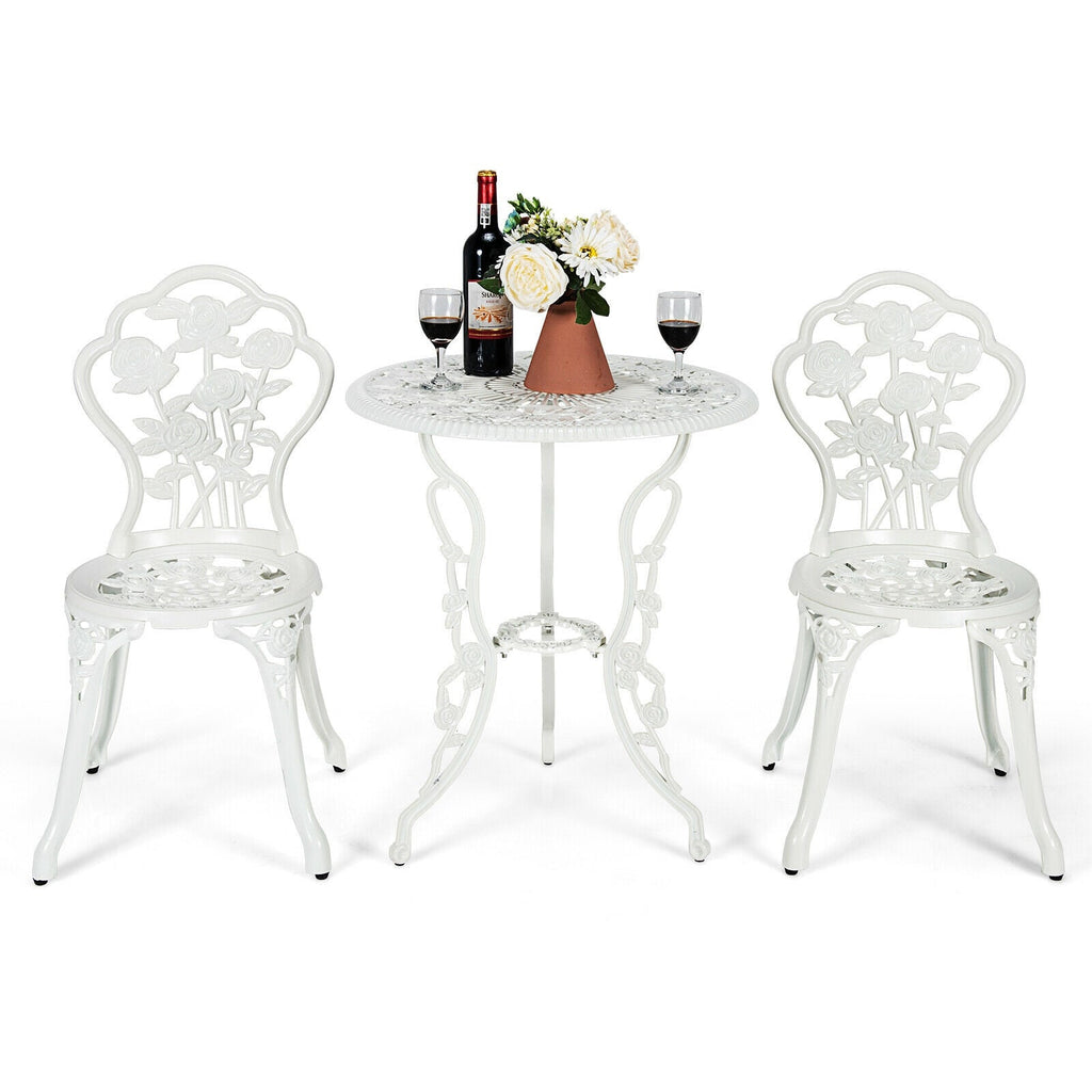 Rose Cast Aluminum Outdoor Bistro Set