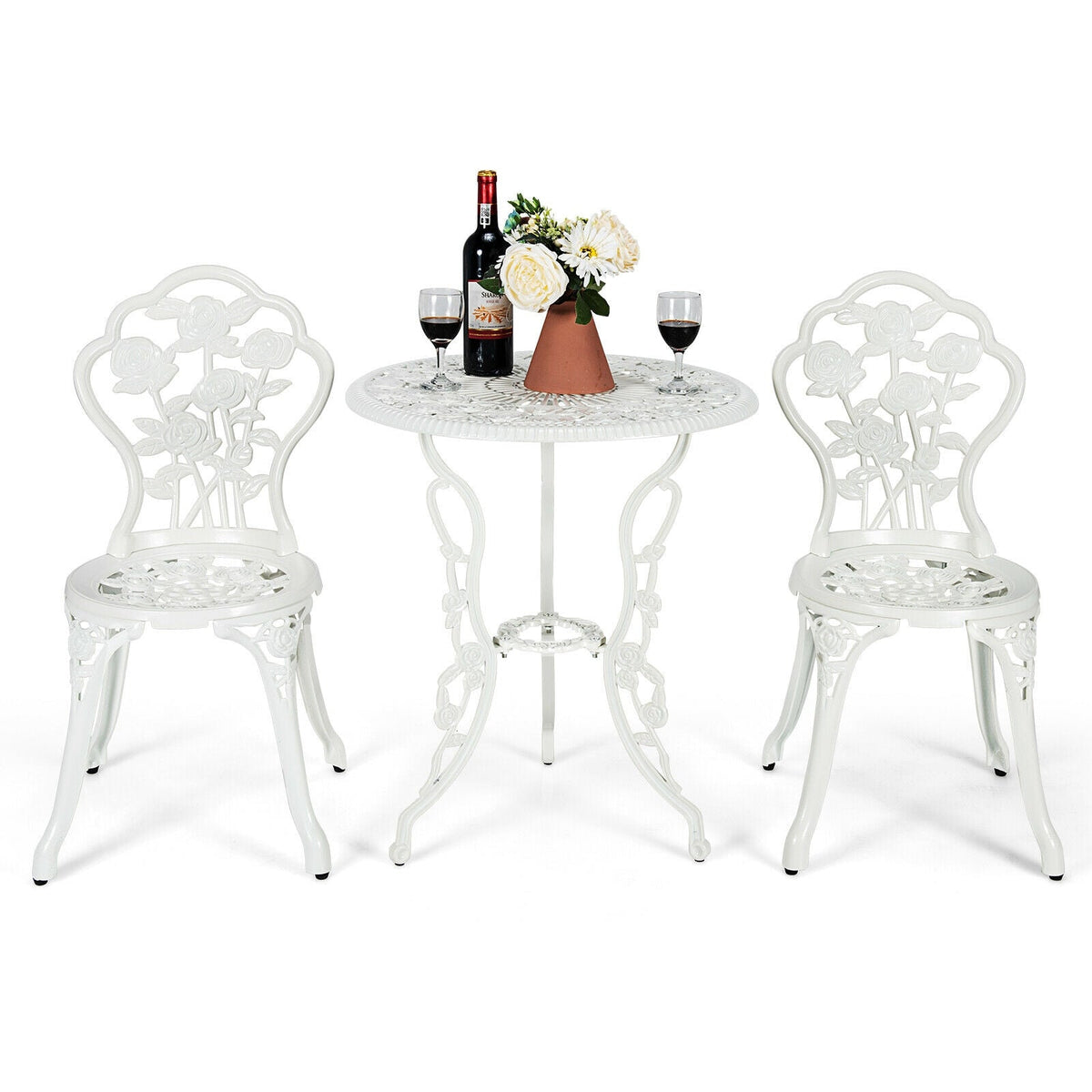 Rose Cast Aluminum Outdoor Bistro Set