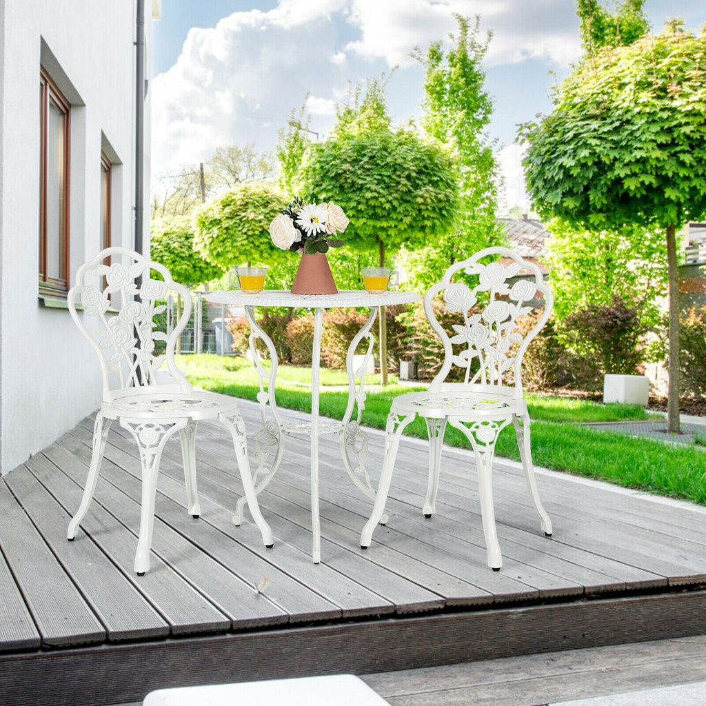 Rose Cast Aluminum Outdoor Bistro Set