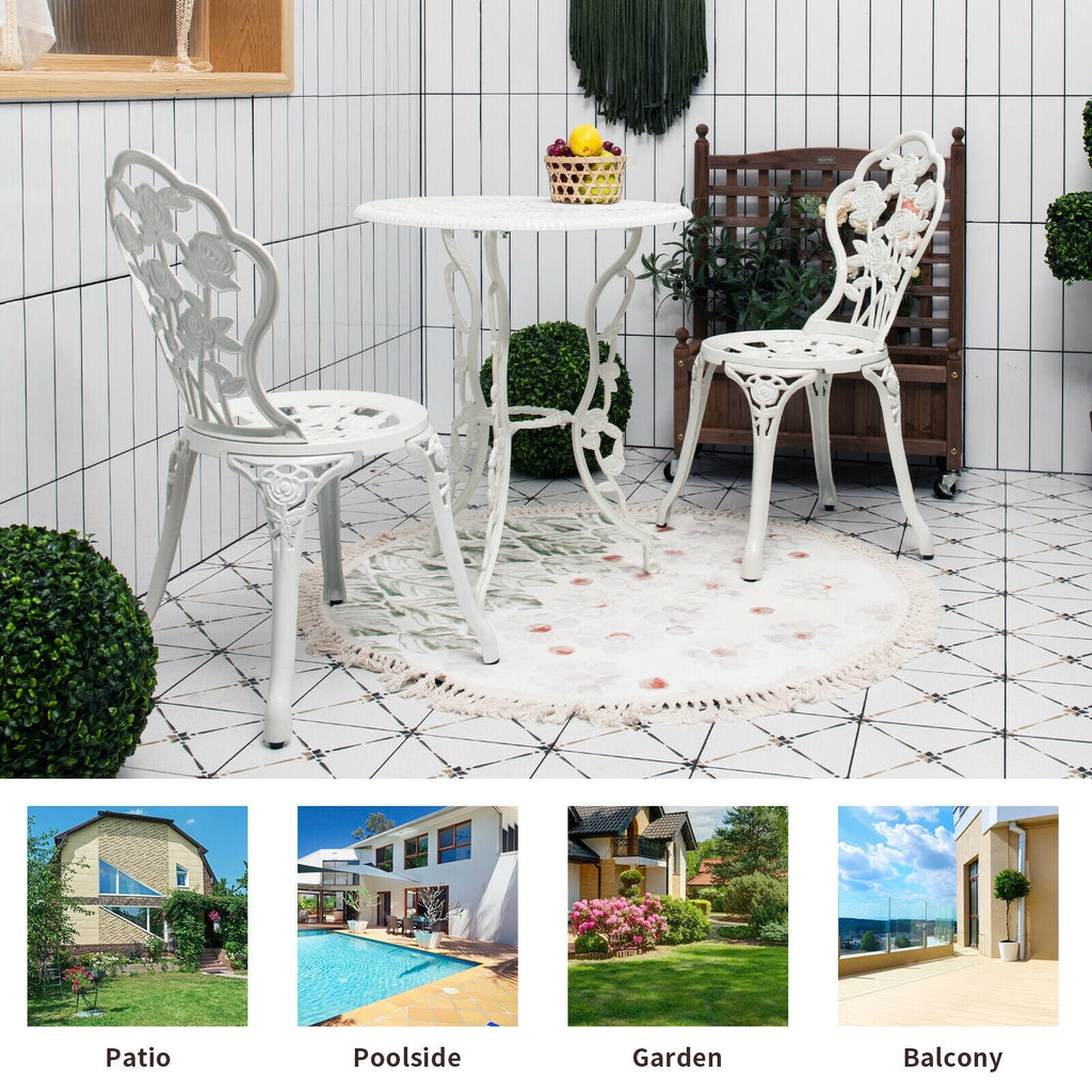 Rose Cast Aluminum Outdoor Bistro Set