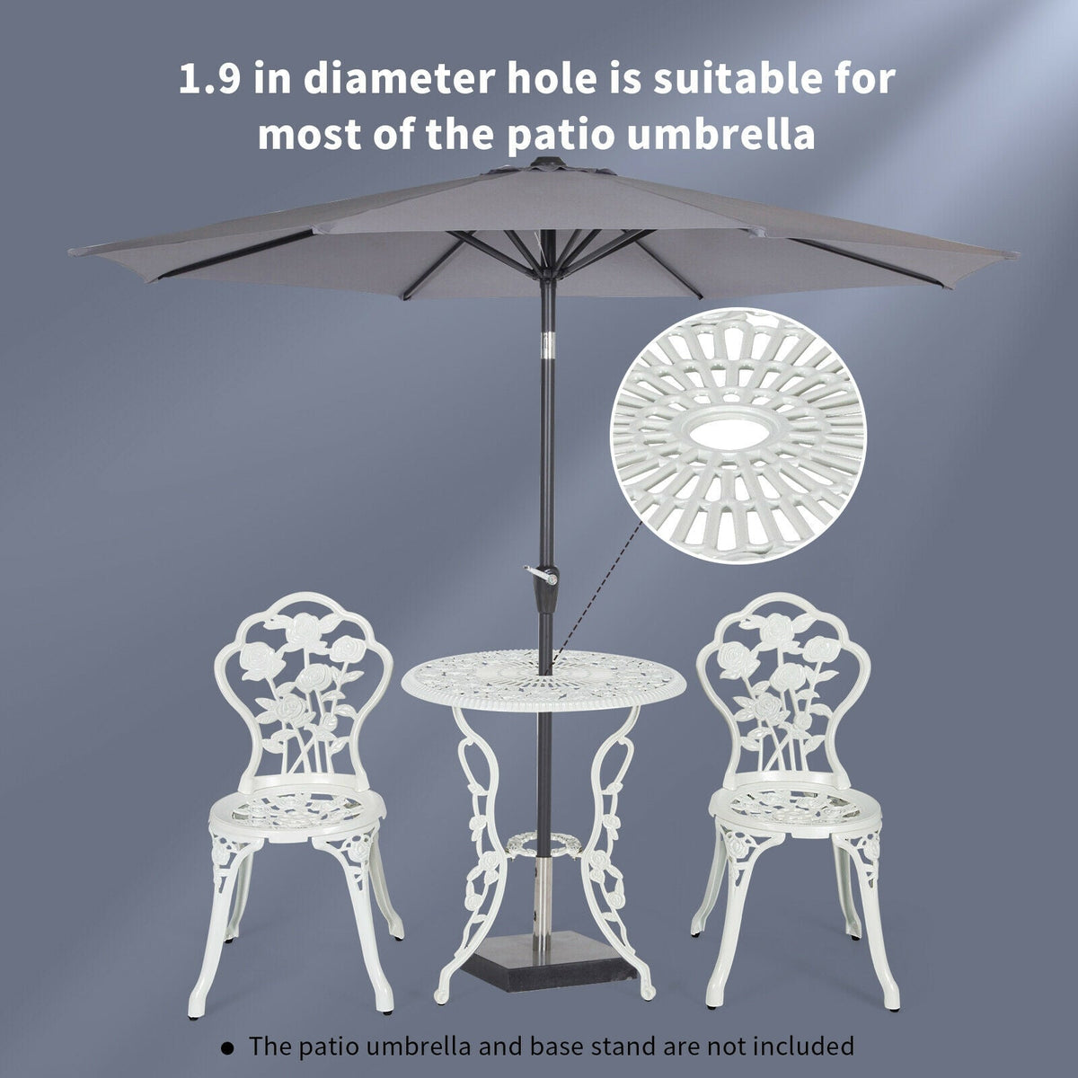 Rose Cast Aluminum Outdoor Bistro Set