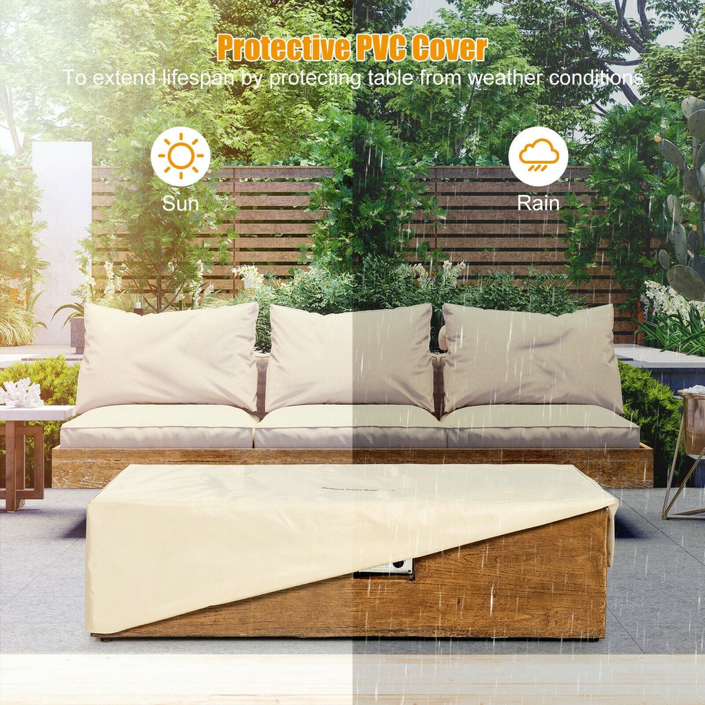 2-Piece Outdoor Propane Fire Pit & Side Table Set