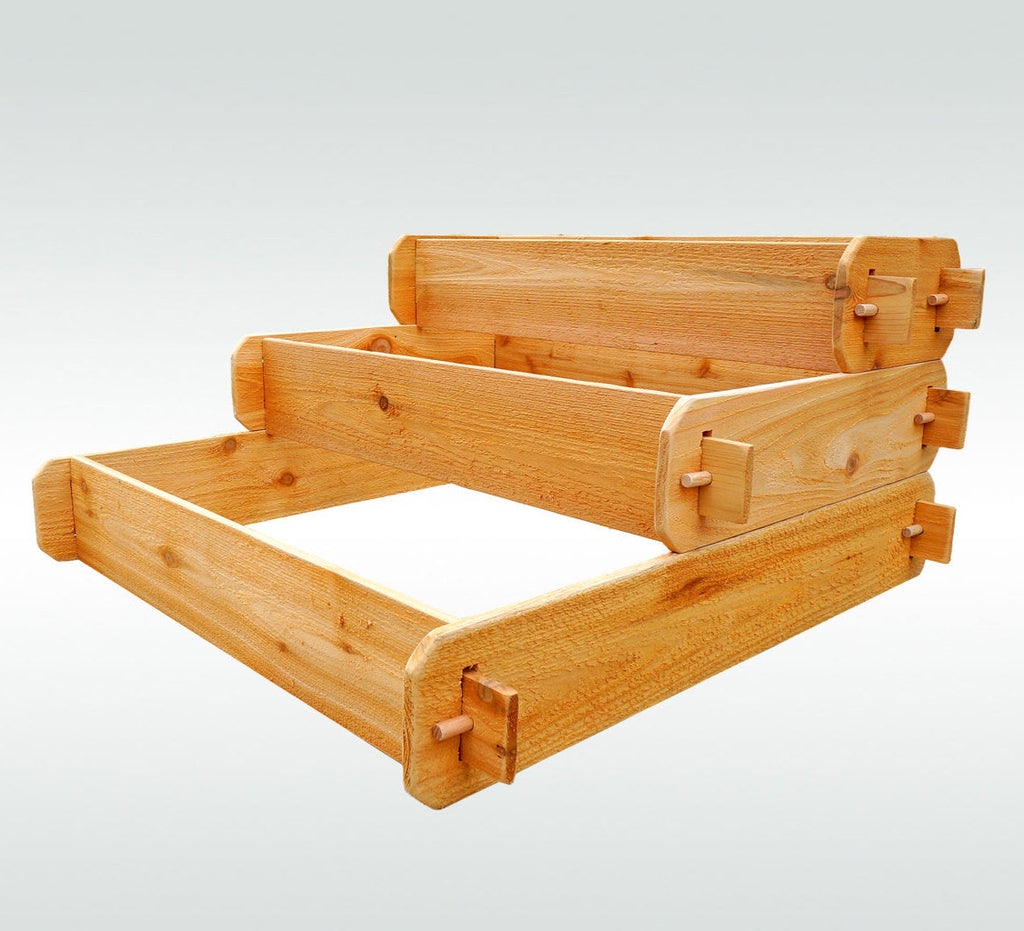 3-Tier Pyramid Cedar Raised Garden Bed