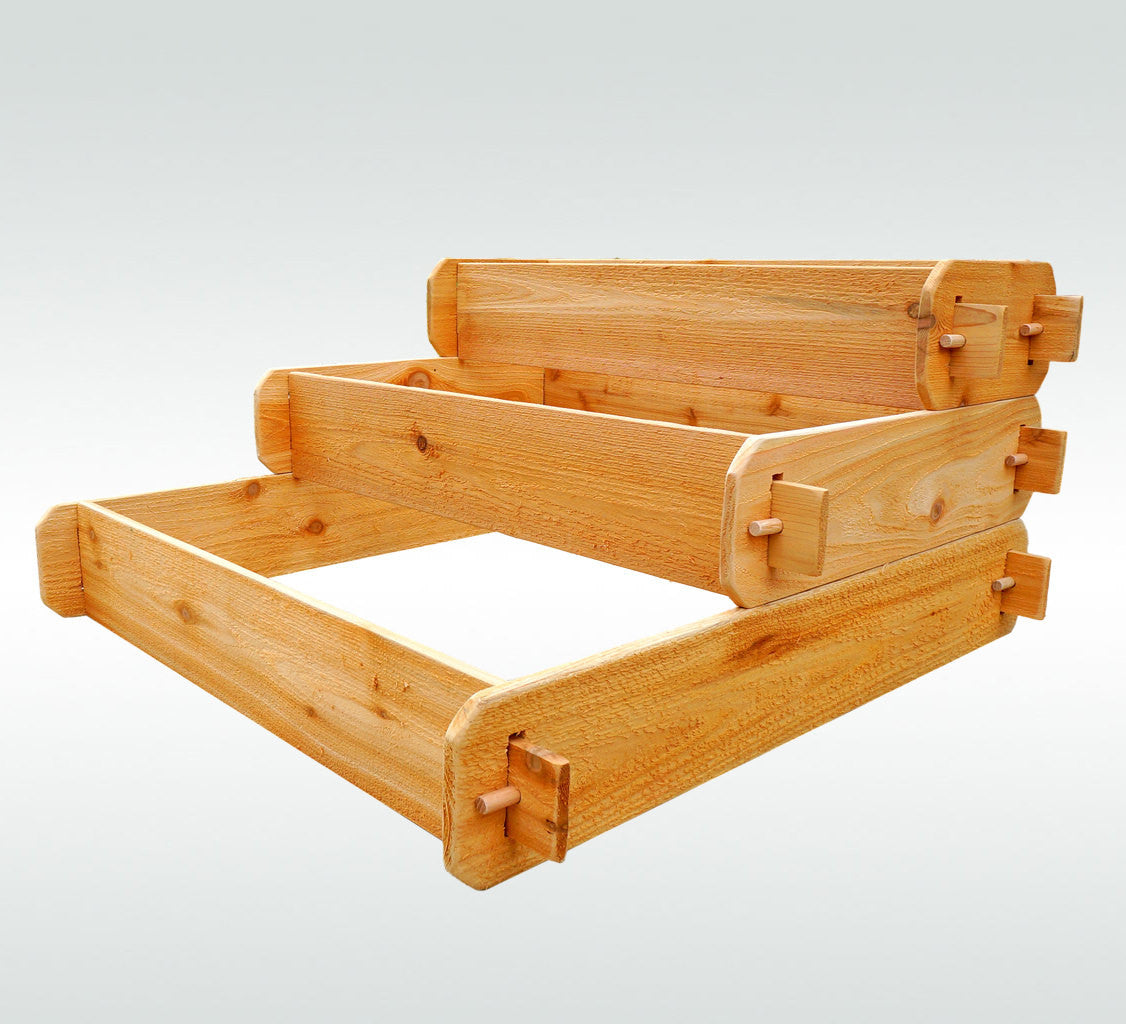 3-Tier Pyramid Cedar Raised Garden Bed