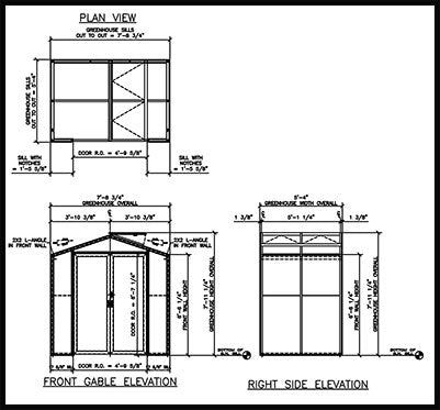 Sago 5’ × 8’ Glass Greenhouse